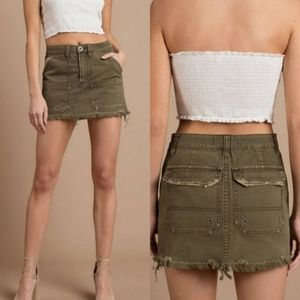 Free People Army Green distressed mini